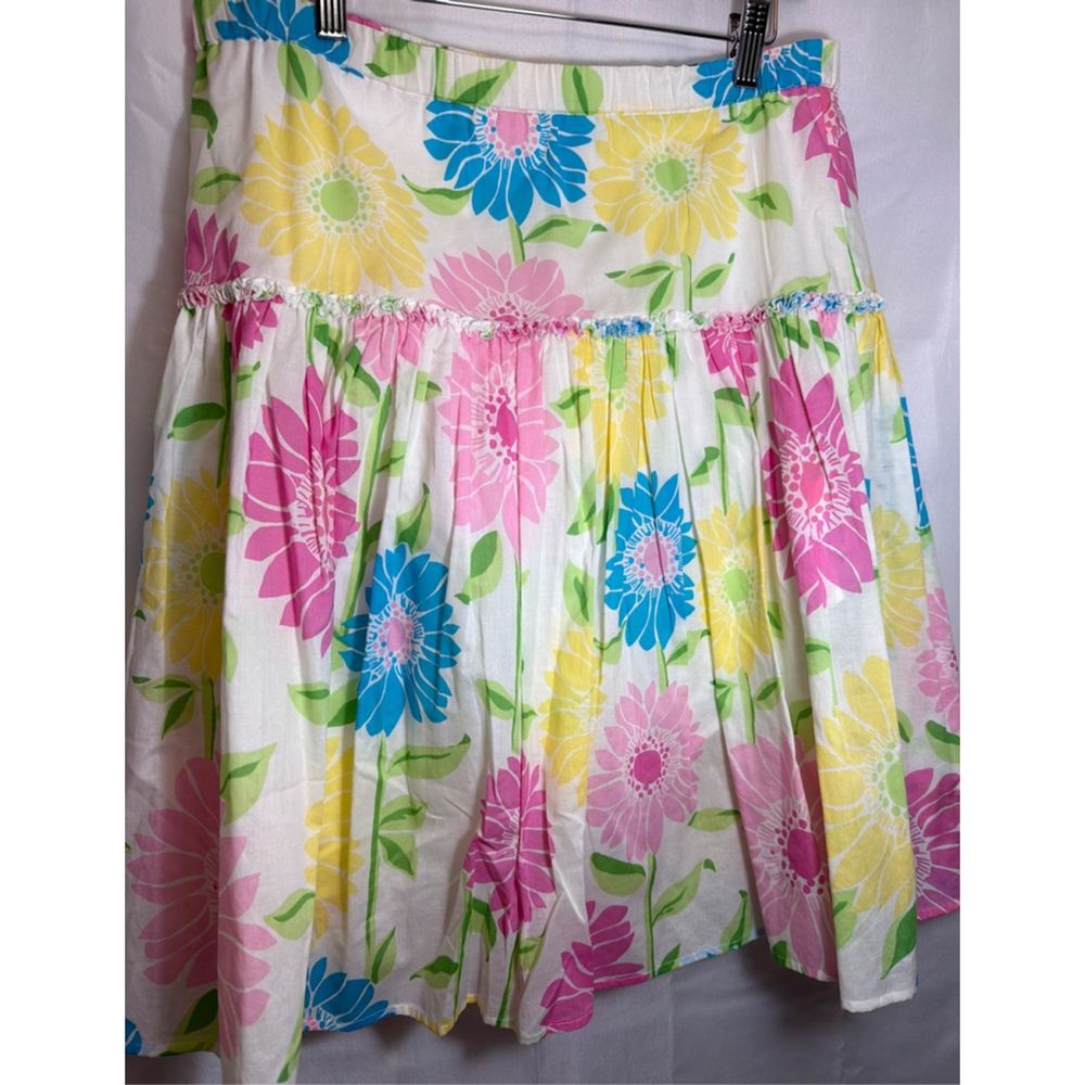 Women's Lilly Pulitzer Floral A-Line Skirt Large Resort Wear Preppy Tropical L